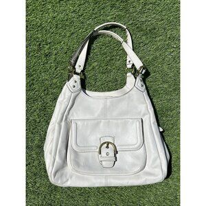 COACH #F24686 CAMPBELL LEATHER TRIPLE ENTRY HOBO SHOULDER BAG